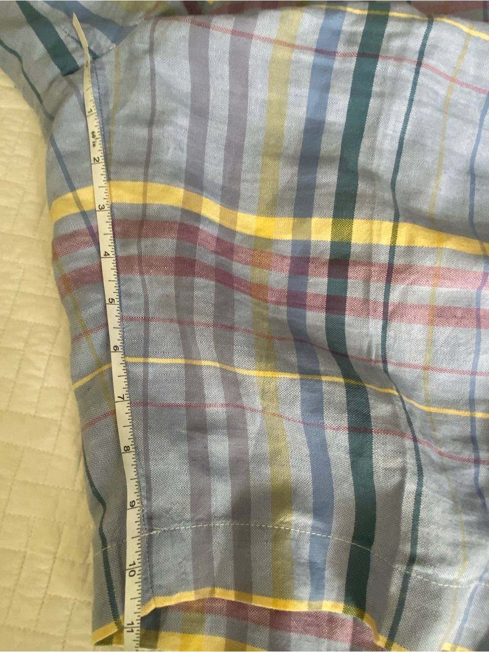 Brooks Brothers Baird McNutt Irish Linen Cotton Light Blue Plaid Shorts 36 - Picture 10 of 12